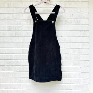BDG Urban Outfitters Black Corduroy Overall Mini Dress